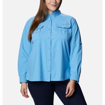 Columbia PFG Bahama Long Sleeve Plus Size, Camisa Azules Para Mujer | 925463-VGS